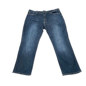 Lucky Brand 329 Classic Straight Mens Jeans 50x30 Dark Wash Candiani Denim Blue